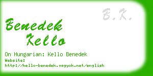 benedek kello business card